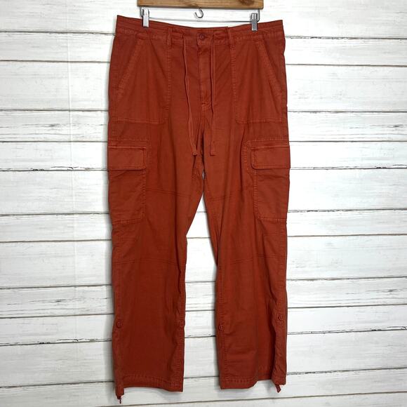 American Eagle Baggy Convertible Cargo Jogger Pants Terracotta Plus Size 18 - Picture 1 of 11